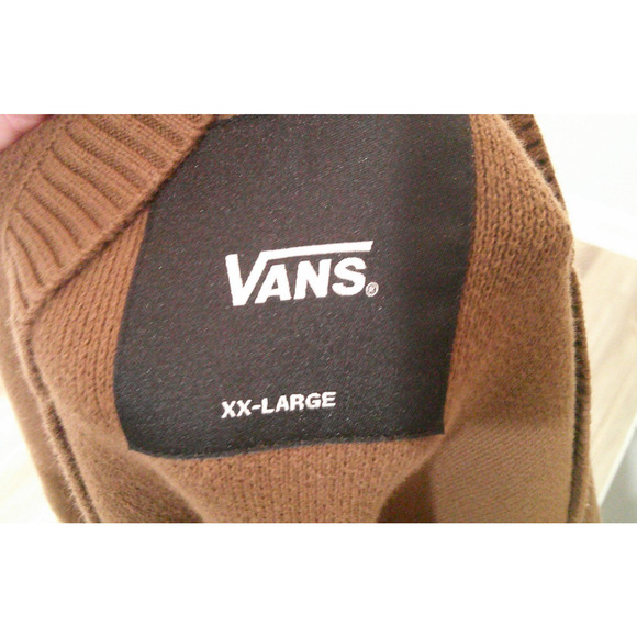Vans Halecrest Men's XXL Casual Varsity Sweater Cardigan Brown - Picture 6 of 7